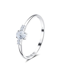 Beautifully of CZ Crystal Silver Ring NSR-4076